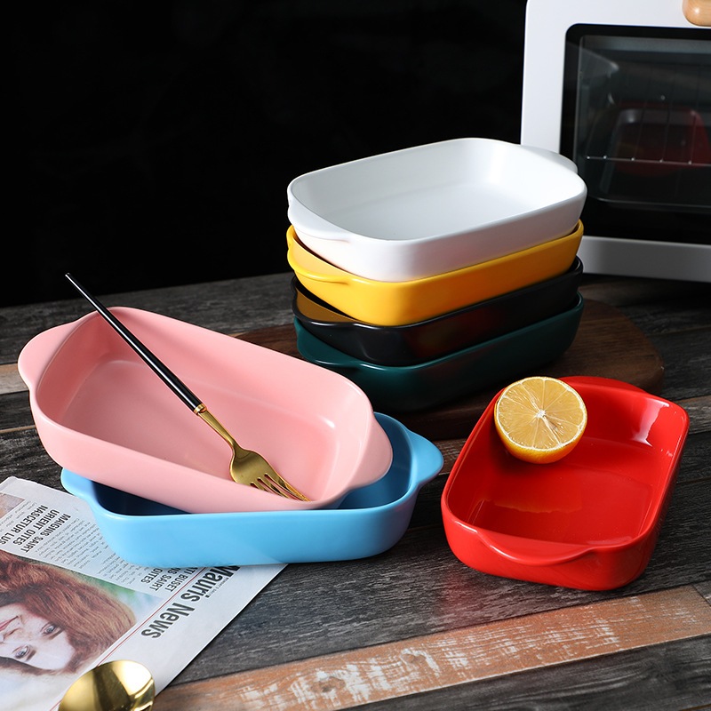 Đĩa sứ dài cao cấp tông màu pastel