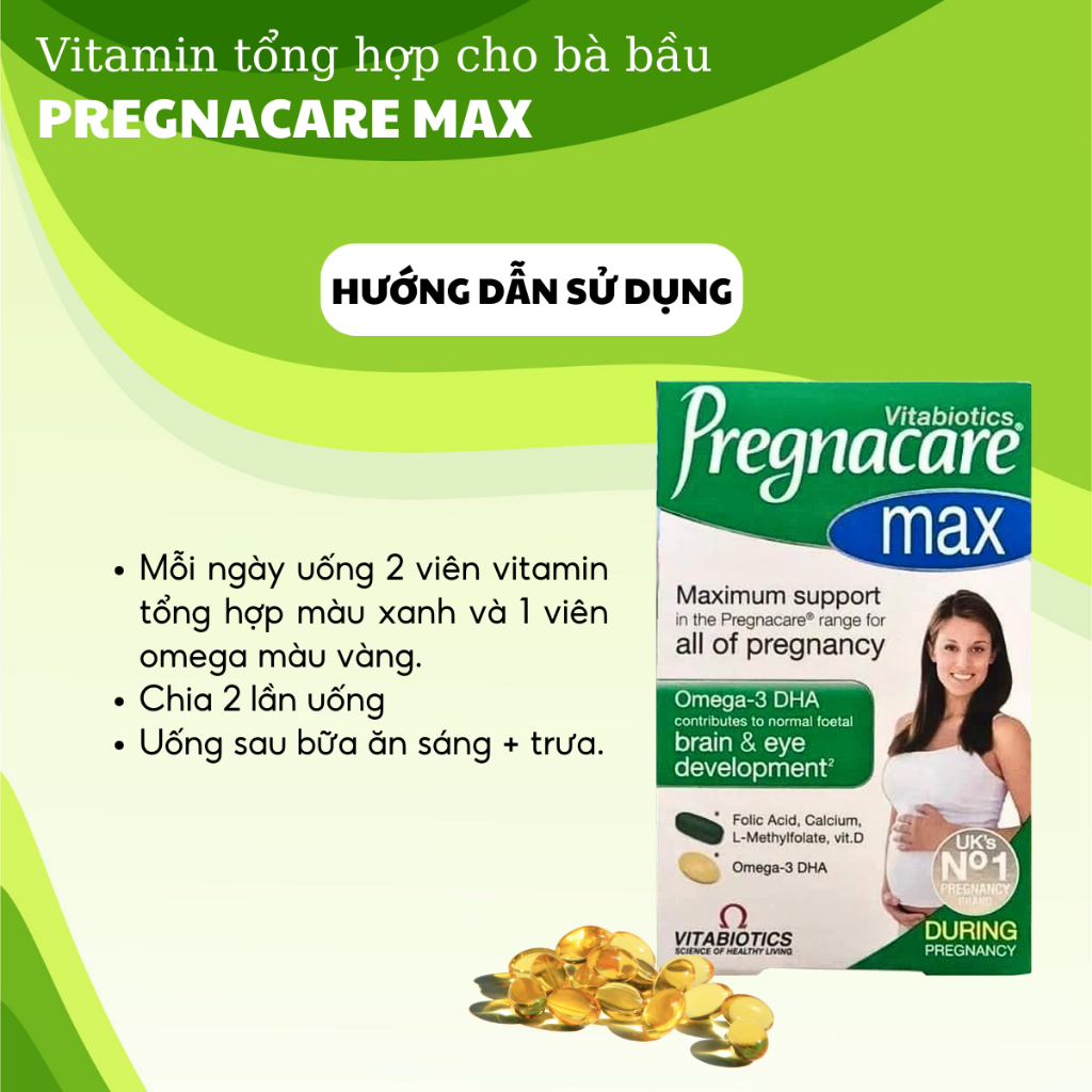 Vitamin tổng hợp cho mẹ bầu Pregnacare Max bổ sung dưỡng chất giúp mẹ khỏe mạnh, bé thông minh hộp 84 viên của Anh quốc