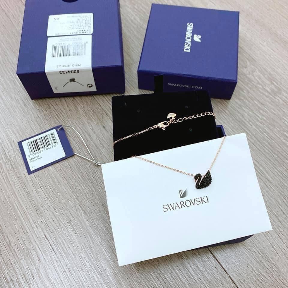 dây chuyền Thiên nga đen + trắng swarovski