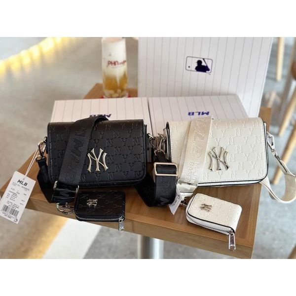 Túi mlb đen trắng Fullbox  tem tag MLB