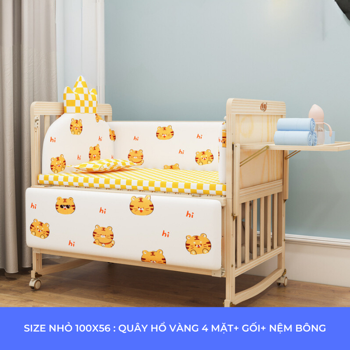Bộ Quây Hoàng Gia Cao Cấp Gồm  Quây Nôi Em Bé kích thước 100x56 & 115x65