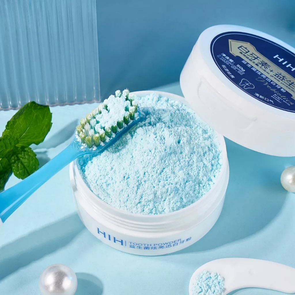 Bột trắng răng men vi sinh Brightening HIH, khử hôi miệng, hộp 50g