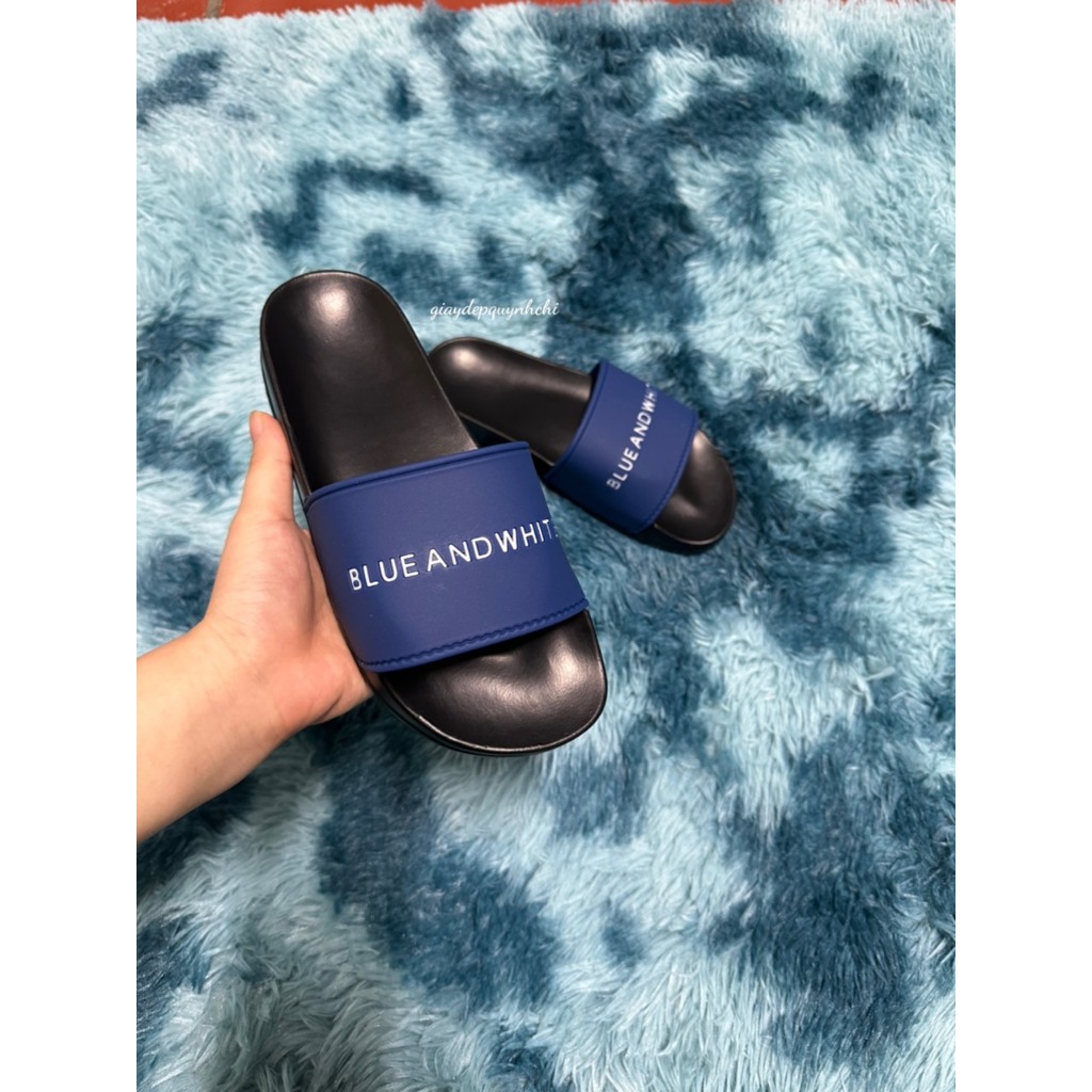 Dép Nam Nữ phong cách Hàn Quốc - Dép Quai Ngang Blue And White