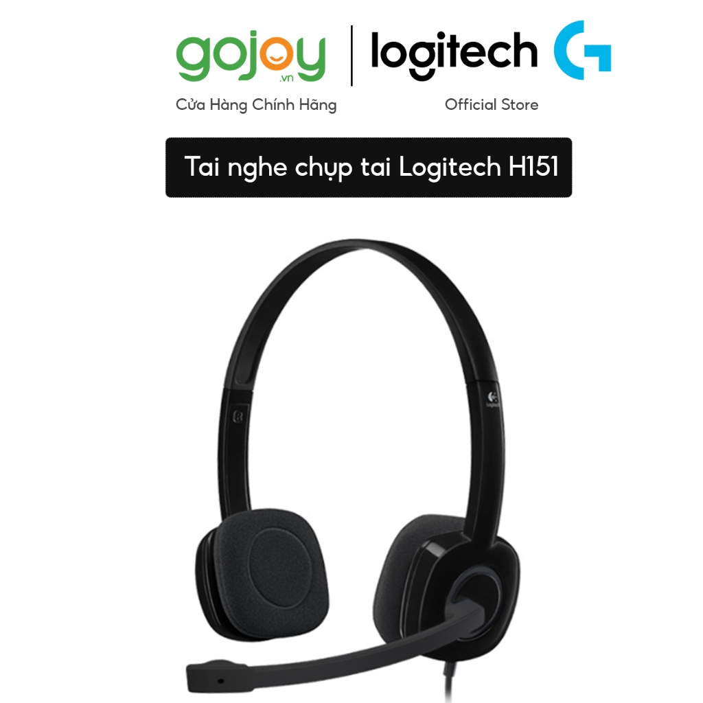 Tai nghe Logitech H151 - Âm Thanh Nổi, Có Bút Điều Khiển, 1 jack cắm 3.5mm