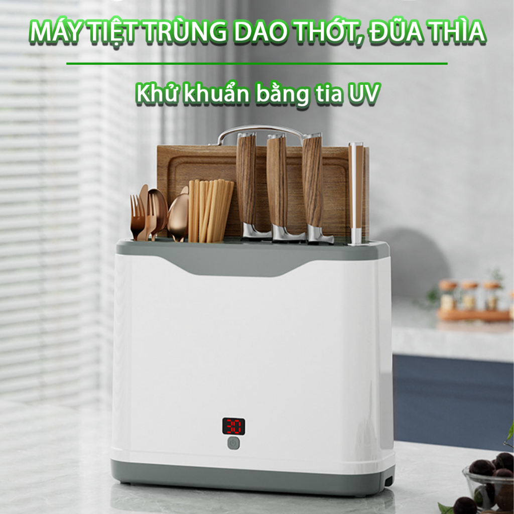 Máy Tiệt Trùng Dao thớt Đũa Thìa Tia UV Khử Khuẩn 99% thông minh - K1847