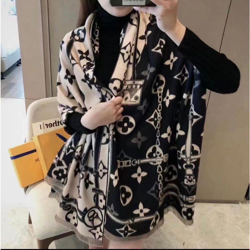 Khăn Cashmere hoạ tiết nữ