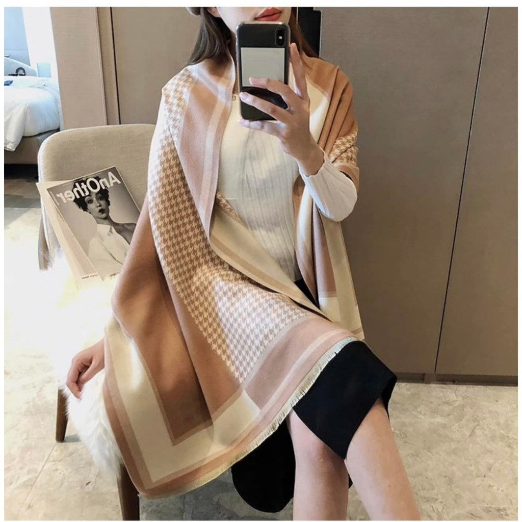 Khăn Cashmere hoạ tiết nữ