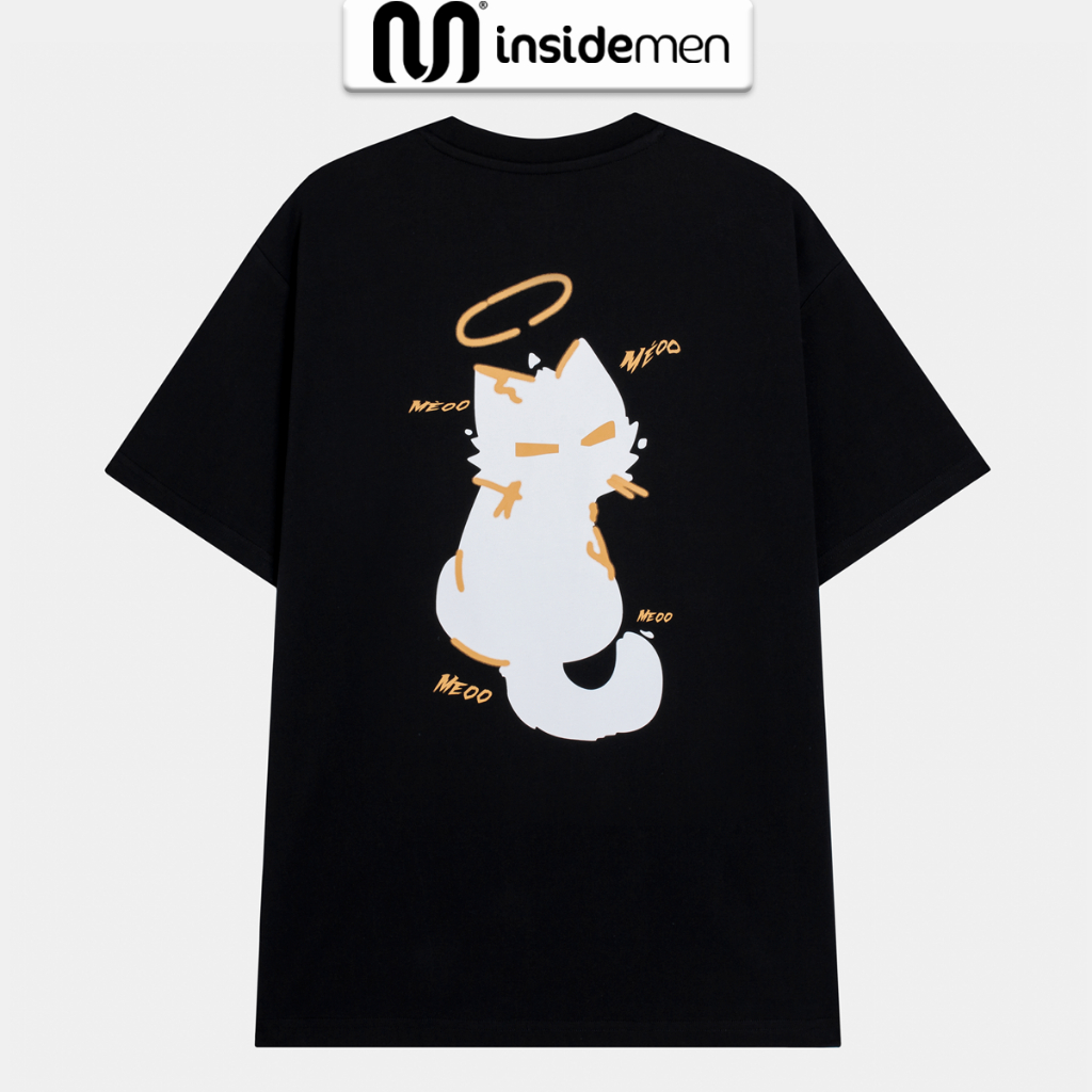 Áo thun unisex nam nữ local brand INSIDEMEN tay lỡ chất liệu 100% cotton 3 size M,L,XL ITS091S3