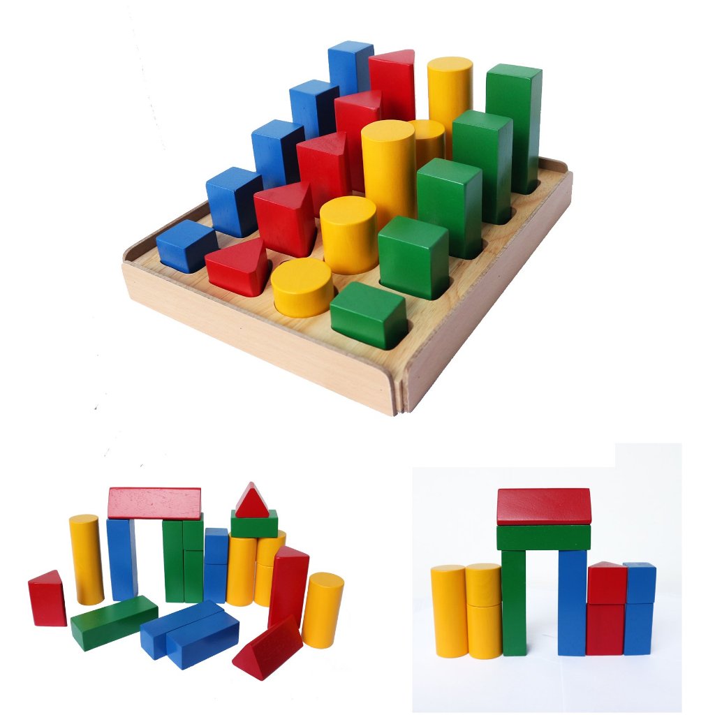 Đồ chơi gỗ Bộ hình học cao thấp | Winwintoys 67042 | Phân biệt màu sắc và hình học cơ bản | Đạt tiêu chuẩn CE và TCVN