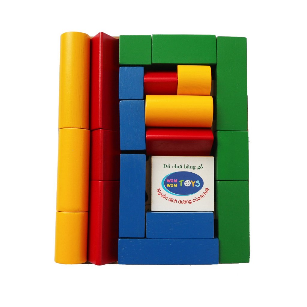Đồ chơi gỗ Bộ hình học cao thấp | Winwintoys 67042 | Phân biệt màu sắc và hình học cơ bản | Đạt tiêu chuẩn CE và TCVN