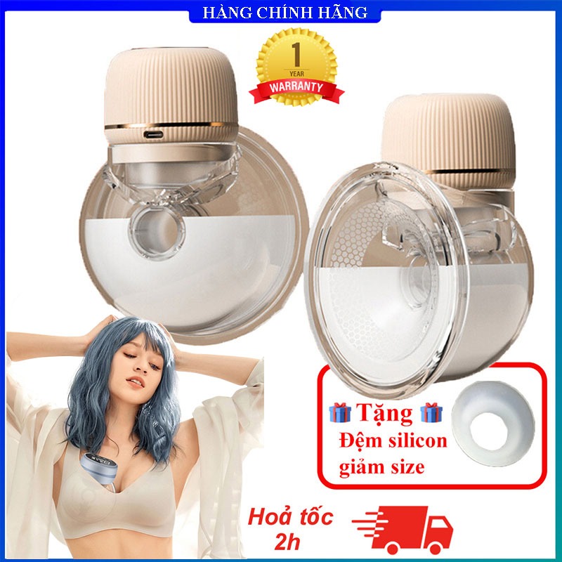 Máy Hút Sữa Không Dây Rảnh Tay Cao Cấp Máy Hút Sữa Đơn Phễu Silicon Massage Kích Sữa Thông Minh Êm Ái Sạc Pin Tiện Lợi