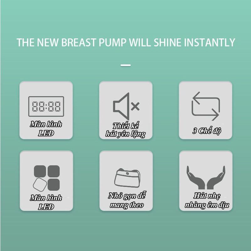 Máy Hút Sữa Không Dây Rảnh Tay Cao Cấp Máy Hút Sữa Đơn Phễu Silicon Massage Kích Sữa Thông Minh Êm Ái Sạc Pin Tiện Lợi