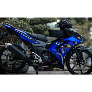 Tem dán xe winner x v3 2020 mẫu y15zr chỉ trắng đen dán dàn áo xanh gp