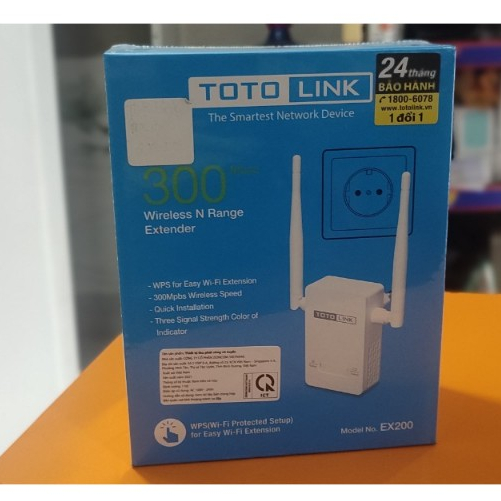 Bộ Kích Sóng Wifi Repeater 300Mbps Totolink Ex200 - Hàng chính hãng