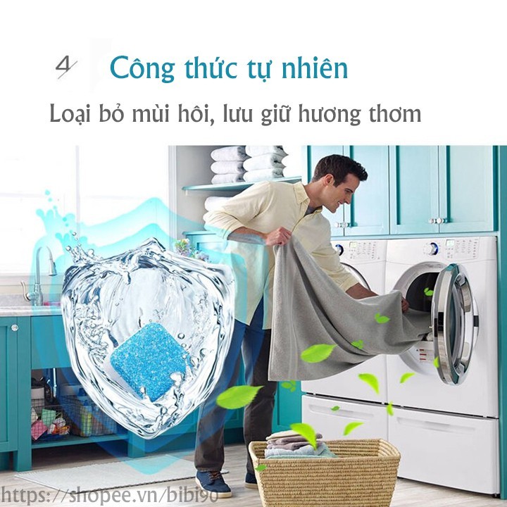 Viên tẩy rửa lồng máy giặt diệt khuẩn hiệu quả viên tẩy lồng giặt hợp 12 viên-QM-GD002