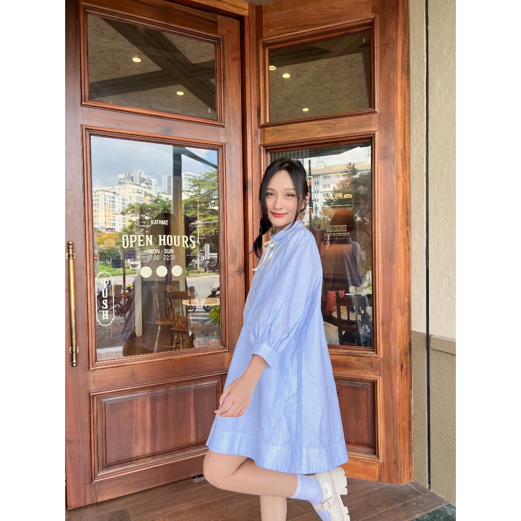 Đầm sơ mi dáng xoè tay dài KEIKO DRESS