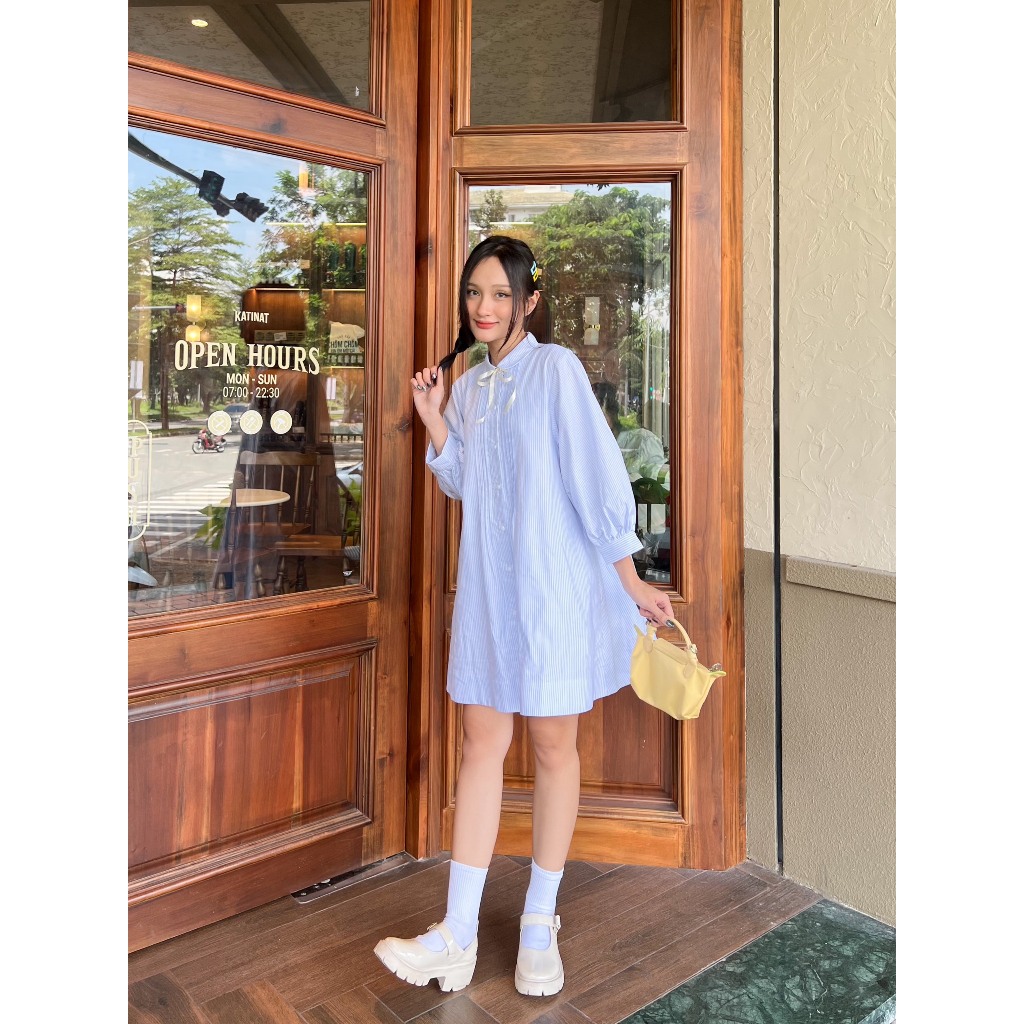 Đầm sơ mi dáng xoè tay dài KEIKO DRESS