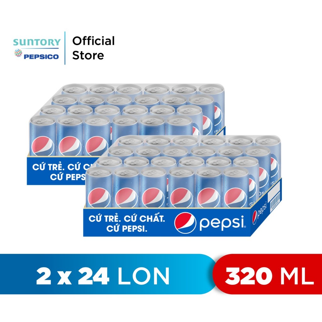 [Chỉ 25.12 - ĐƠN 300K TẶNG 1 LY]Combo 2 Thùng Pepsi (320ml/lon)