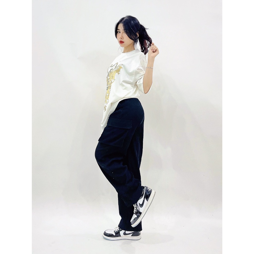 Quần nhung gân túi hộp dây rút lưng thun form rộng NAM NỮ_ Unisex_2022