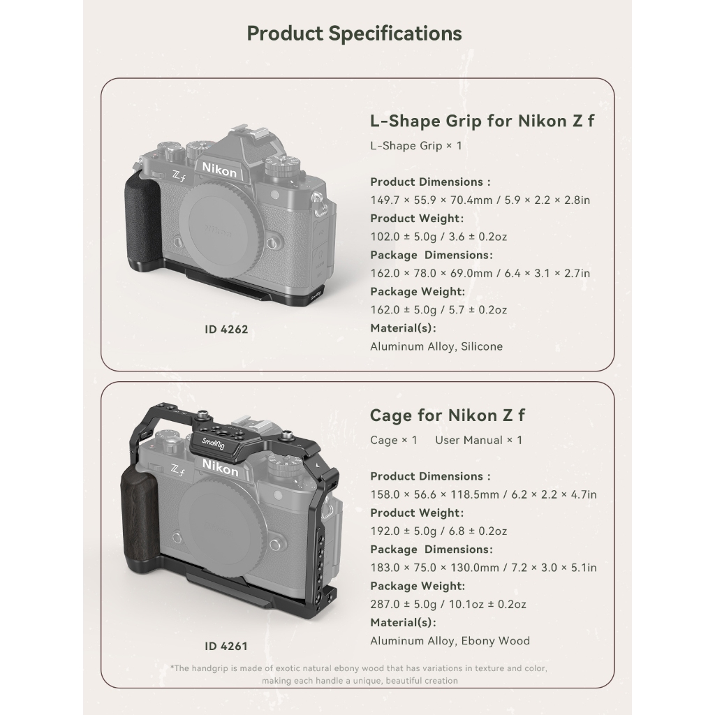 Báng Tay Cầm HandGrip SmallRig L-Shape Handle Dành Cho Máy Ảnh Nikon ZF 4262