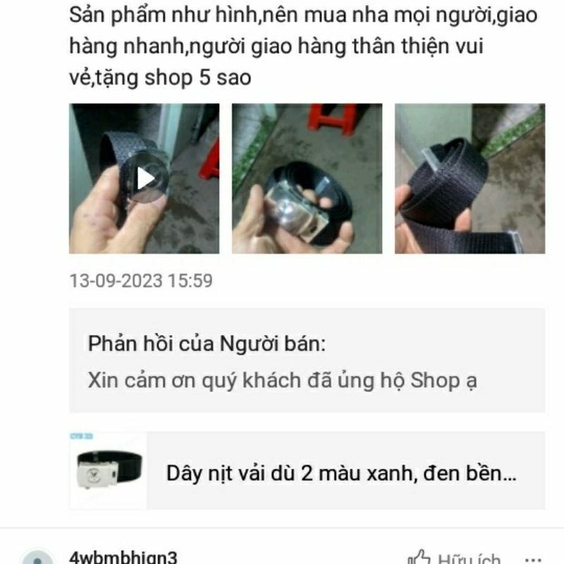 Thắt lưng vải dù 2 màu bền đẹp theo thời gian