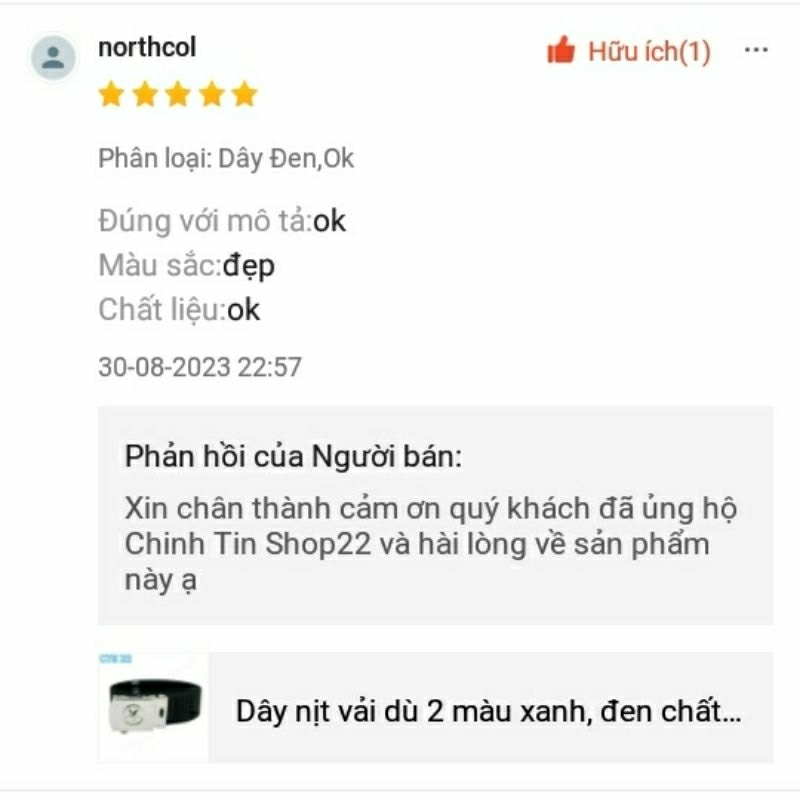 Thắt lưng vải dù 2 màu bền đẹp theo thời gian