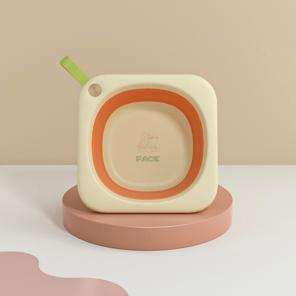 Chậu rửa vệ sinh kháng khuẩn cho bé có thể xếp gọn có móc treo KUB