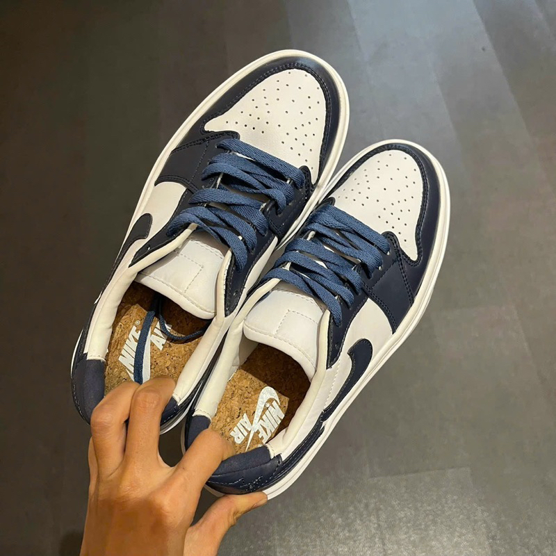 Giày JD1 Low Elevate Midnight Navy Da Thật Lai Au Nam Nữ