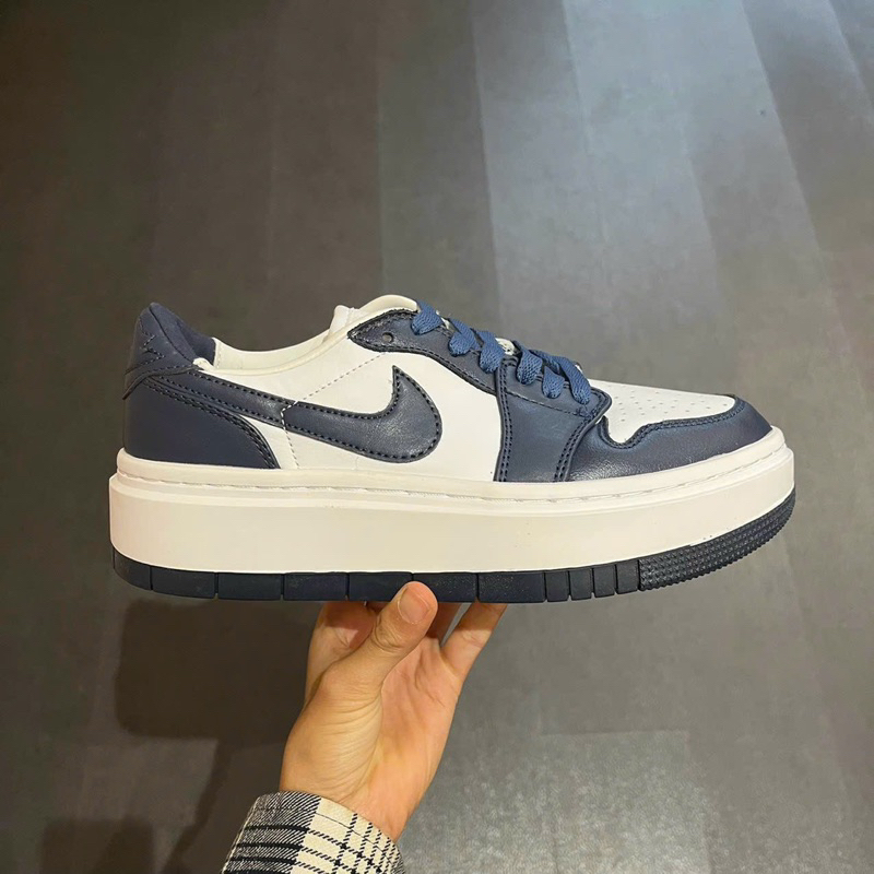 Giày JD1 Low Elevate Midnight Navy Da Thật Lai Au Nam Nữ