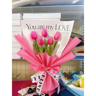 Hoa tulip 5 bông+kèm túi