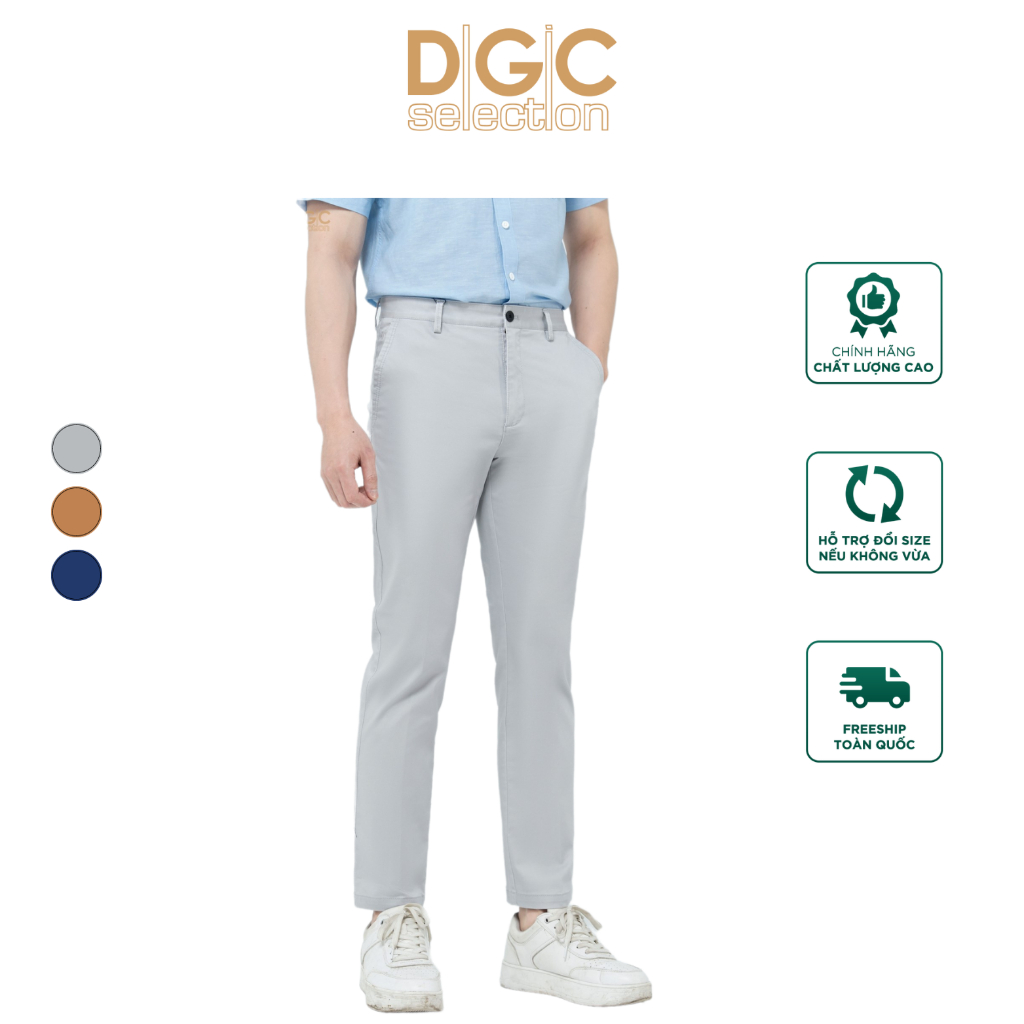 Quần nam khaki nam không ly, dáng suông đứng dáng, phong cách trẻ chung năng động DGC - SQKBC03M