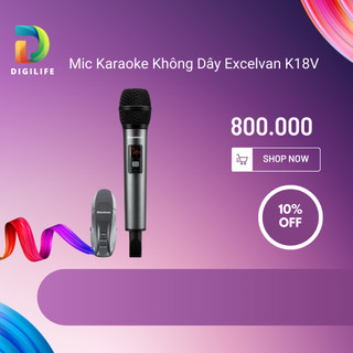Mic Karaoke Không Dây Excelvan K18V | Bảo hành 6 tháng