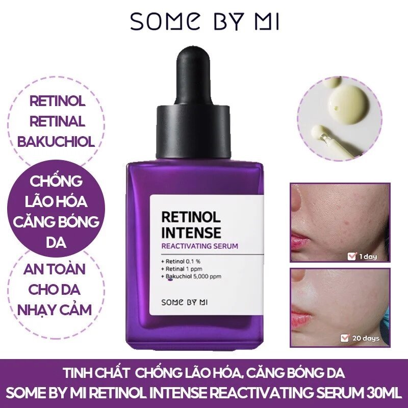 Tinh Chất Retinol Some by Mi chống lão hóa với Collagen và Peptides  Intense Reactivating Serum 30ml