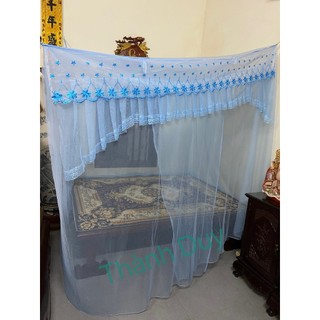 Mùng ngủ-màn ngủ tuyn lạnh thái diềm ren thêu cung đình cao cấp