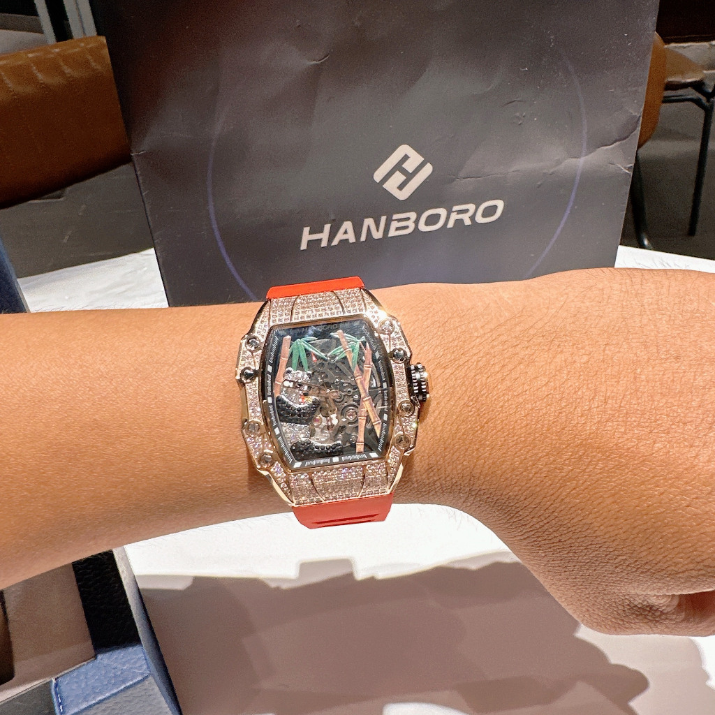 Đồng Hồ Nam Hanboro 926 PANDA - Dây Silicone, Size 41x50mm