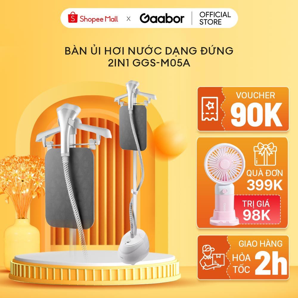 Bàn ủi hơi nước dạng đứng 2in1 GGS-M05A công suất 1800W thương hiệu GAABOR - Hàng chính hãng