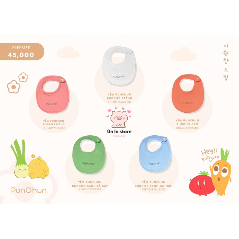 Punchun yếm tròn sơ sinh cho bé AW2023D07