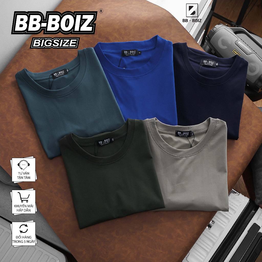 BIGSIZE - Áo thun nam BB - Boiz tay ngắn form unisex 70 -125kg