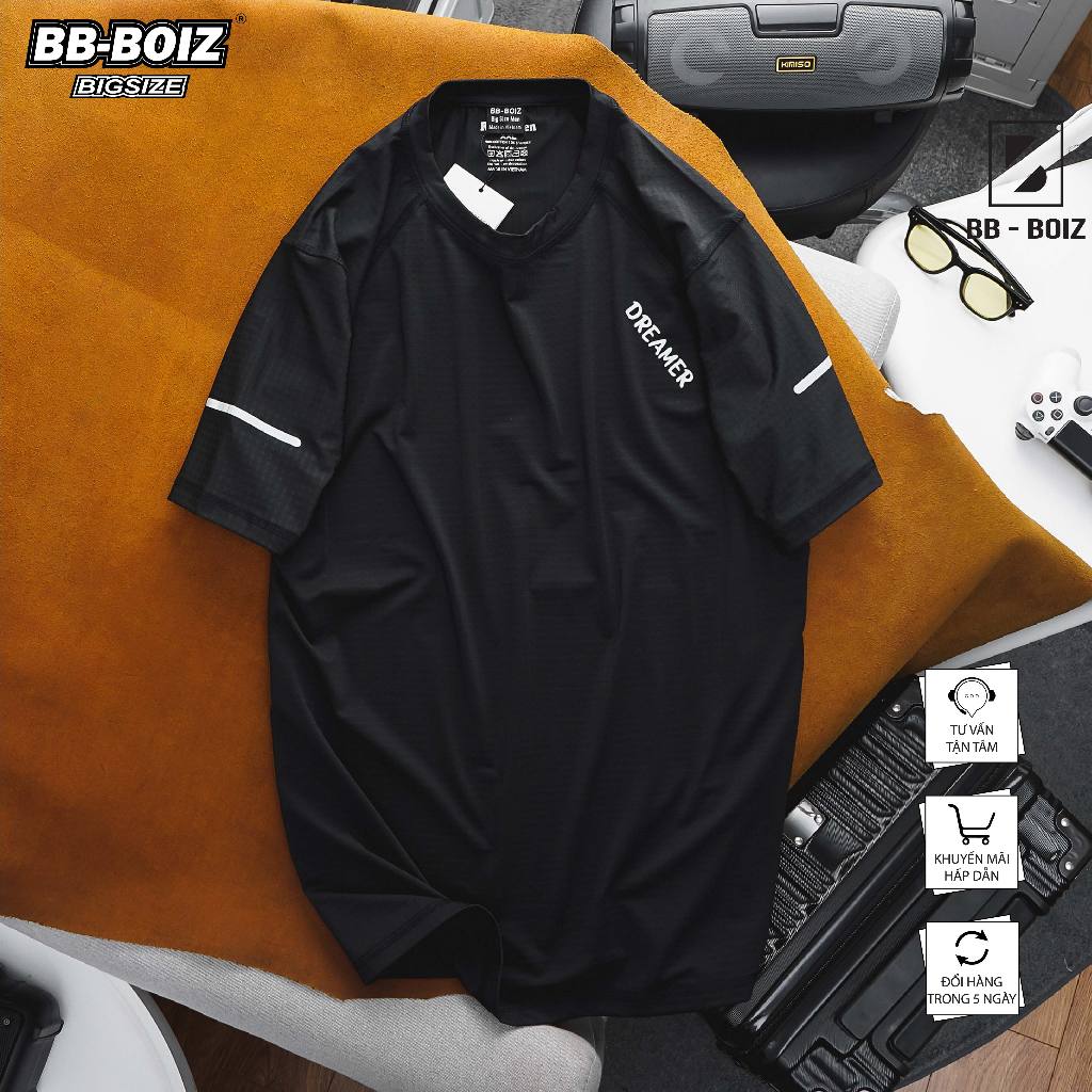 BIGSIZE - Áo thun thể thao BB - Boiz nam chất thun lạnh form bigsize 80kg - 130kg - ô vuông nhí
