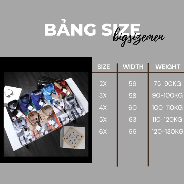 BIGSIZE - Áo sơ mi BB - Boiz nam caro BBR tay dài bigsize 70kg - 130kg mặc đẹp