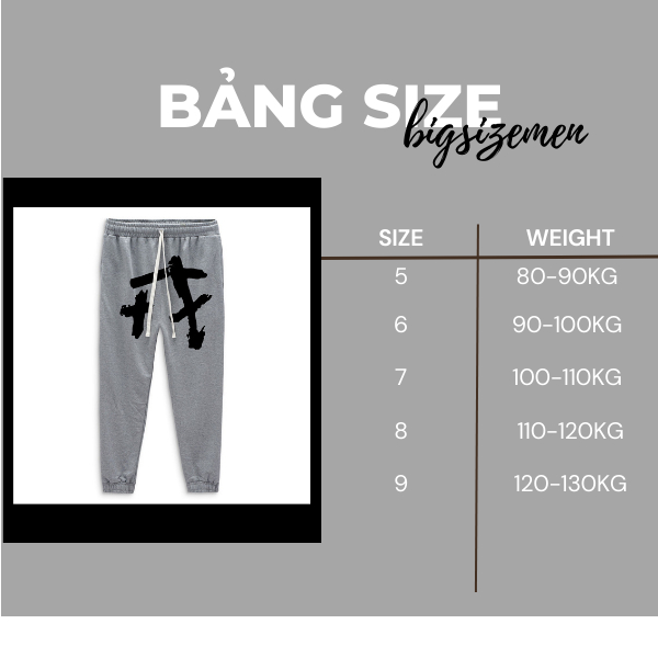 BIGSIZE - Quần thun BB - Boiz nỉ dài jogger nam vải nỉ form bigsize 90kg - 135kg - vệnh