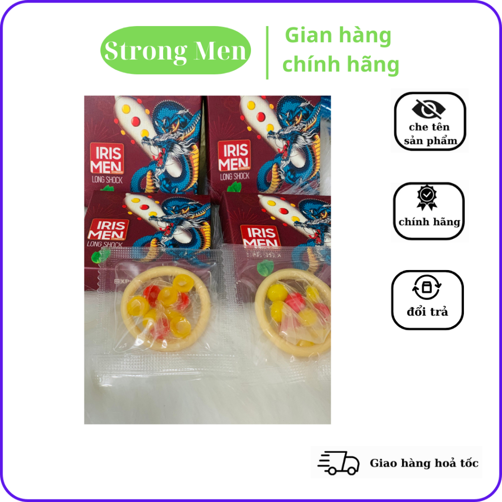 Bao cao su có Gai 9 Bi Cực lớn Irismen HBM.bi cực kỳ mềm mại tăng kích thích, kéo dài thời gian. Hộp 2 Chiếc