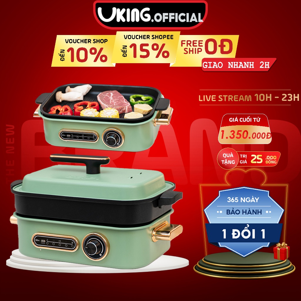 Nồi lẩu nướng đa năng SEKA công suất lớn kiểm soát nhiệt an toàn có khay thay thế chuyên dụng sử dụng tốt và bền
