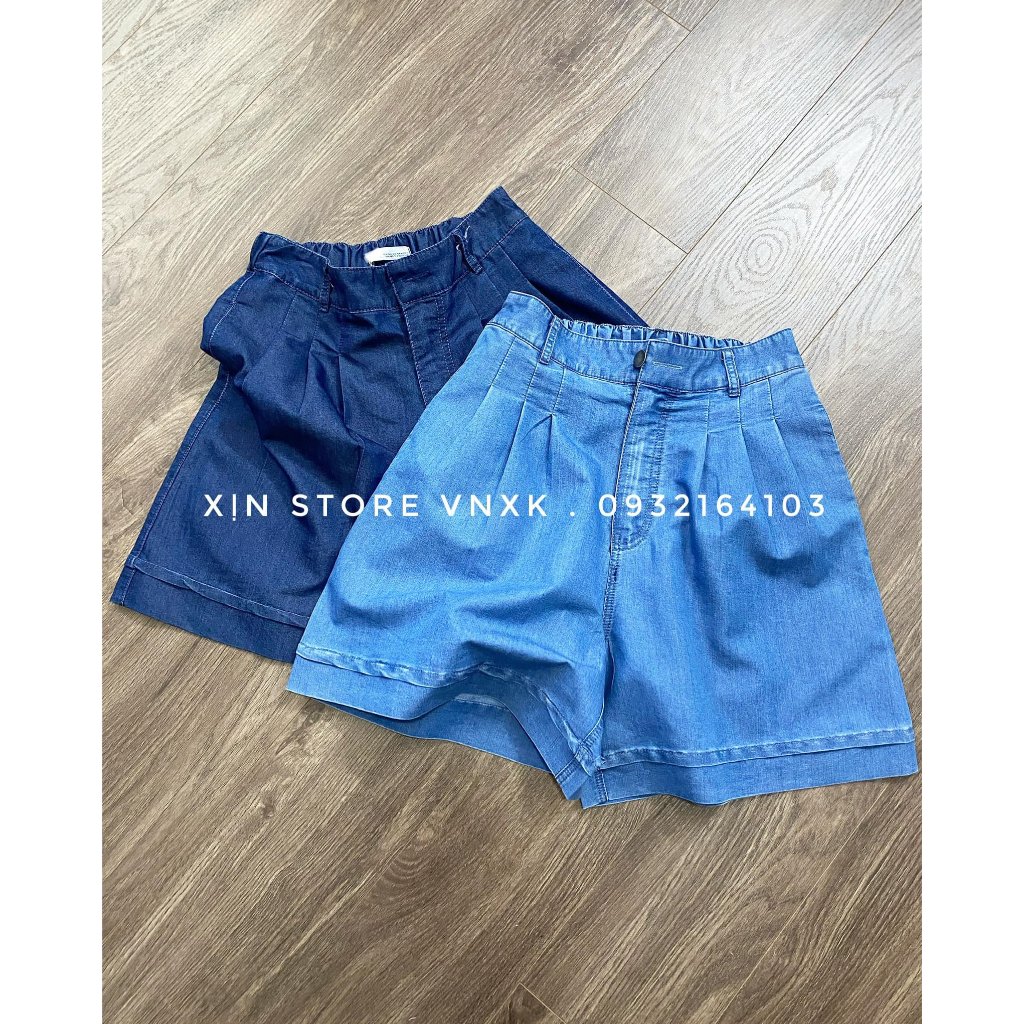 Quần đùi nữ Xịn Store quần short jean lưng chun chất mềm mại co giãn 14102306