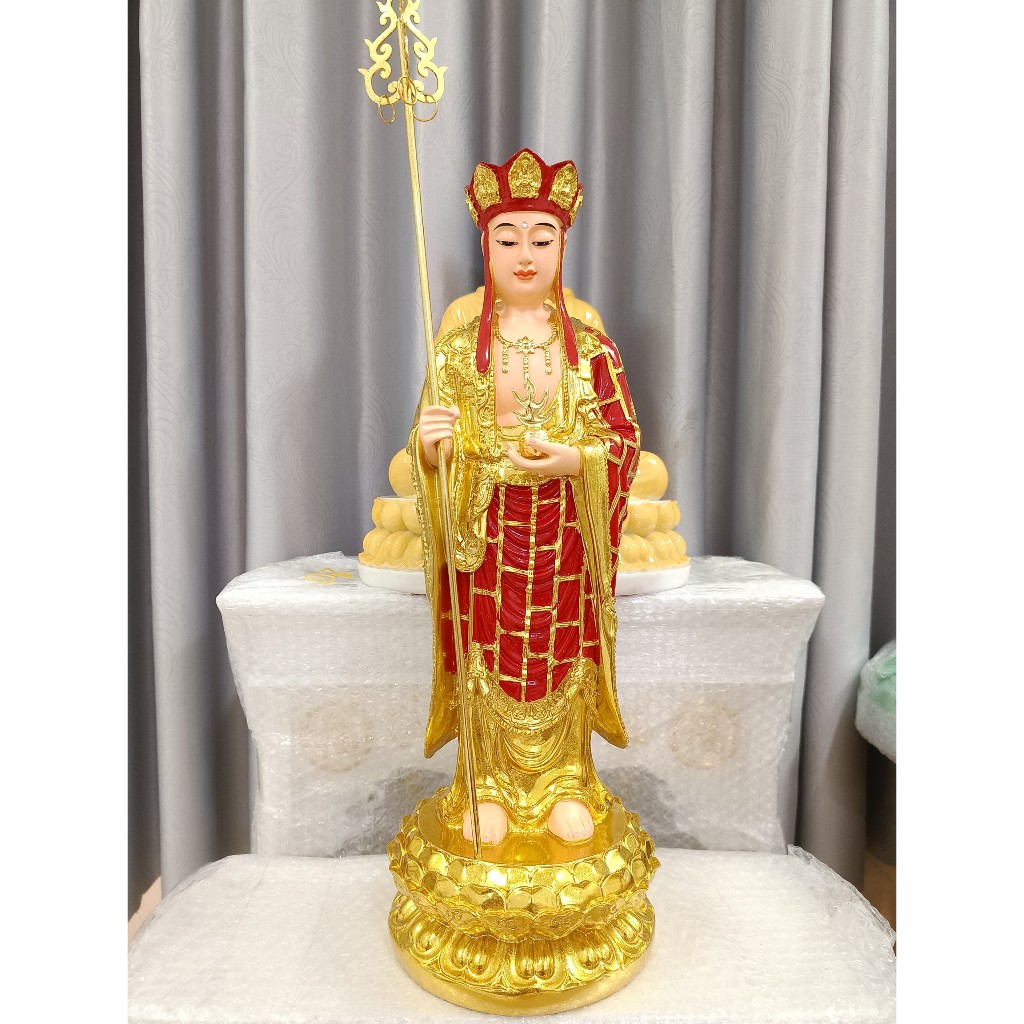 Tượng phật Địa tạng bồ tát, Mục kiền liên bồ tát cao 48cm, chất liệu composite