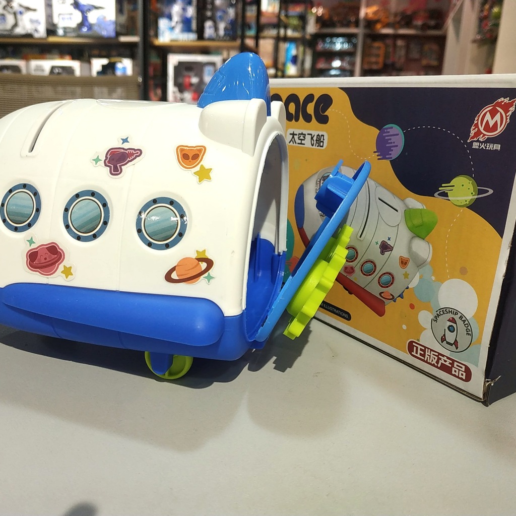 Đồ Chơi Ống Tiết Kiệm Hình Tên Lửa, Xe Bus Có Chìa Khoá Mở, Đồ Chơi Quà Tặng cho Bé
