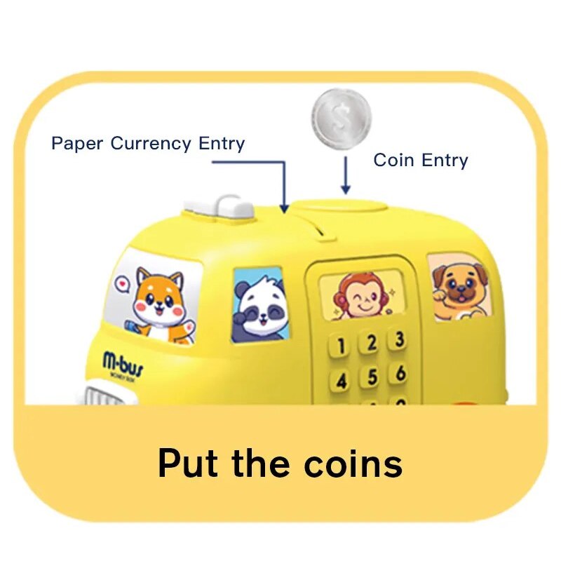 Đồ Chơi Ống Tiết Kiệm Hình Tên Lửa, Xe Bus Có Chìa Khoá Mở, Đồ Chơi Quà Tặng cho Bé