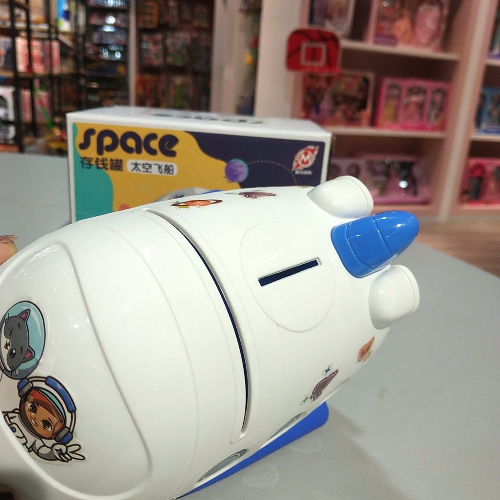 Đồ Chơi Ống Tiết Kiệm Hình Tên Lửa, Xe Bus Có Chìa Khoá Mở, Đồ Chơi Quà Tặng cho Bé