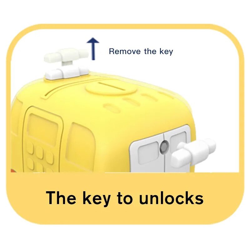 Đồ Chơi Ống Tiết Kiệm Hình Tên Lửa, Xe Bus Có Chìa Khoá Mở, Đồ Chơi Quà Tặng cho Bé