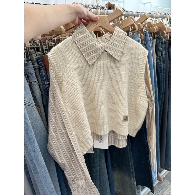 Set áo sơmi + gile new